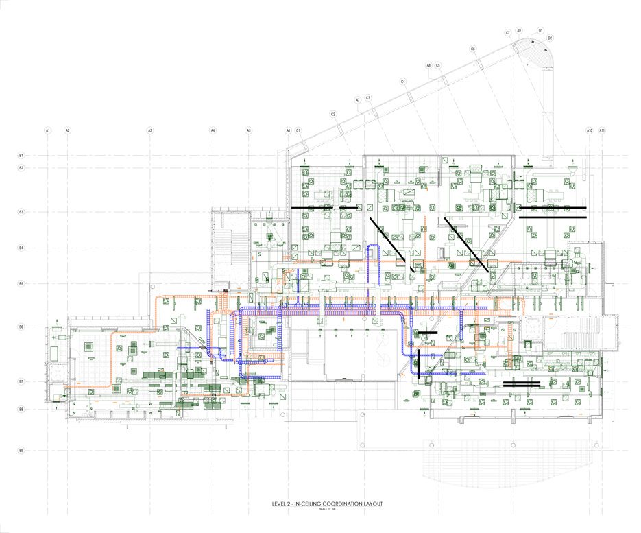 In Ceiling Coordination services layout